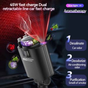 ⚡ Chargeur de Voiture 5-en-1 45W – Puissance, élégance et aromathérapie pour tous vos trajets !