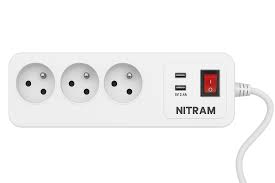 🔌 Multiprise NITRAM 3 prises – 1,2 m